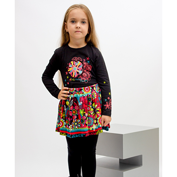Комплект: Джемпер, юбка и колготы Losan Kids girls (526-8006AD/63) Черный
