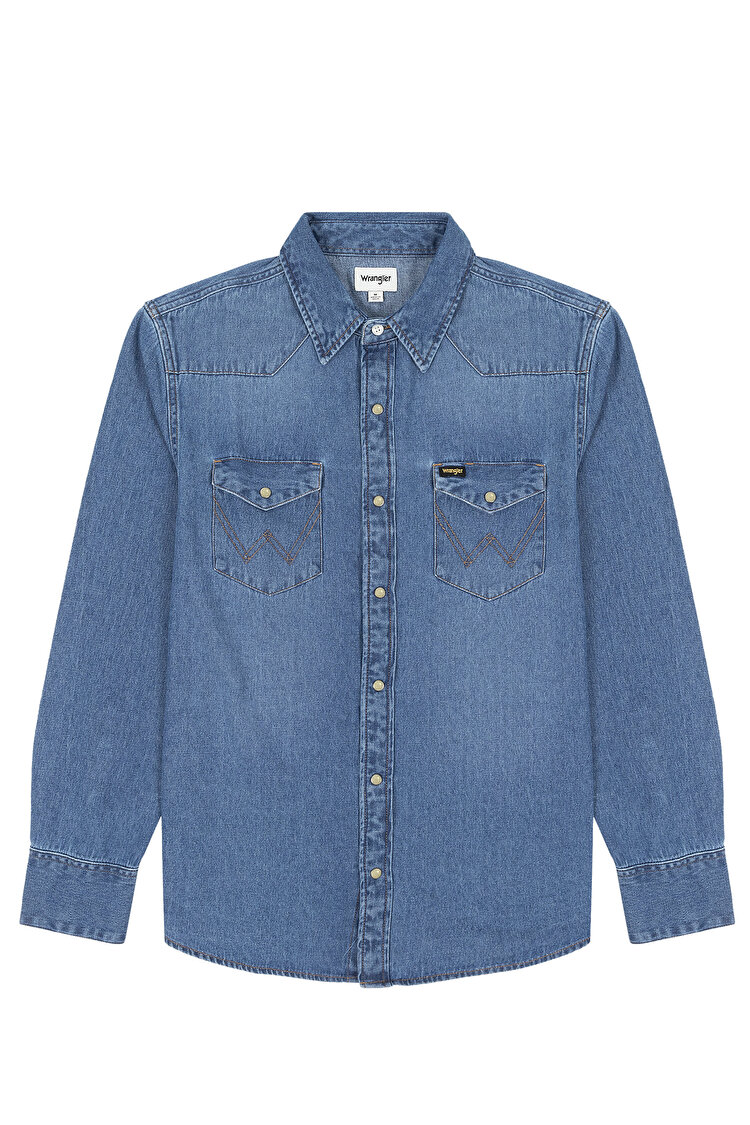 Рубашка джинсовая Wrangler 27MW Regular Fit (112341913) Синий