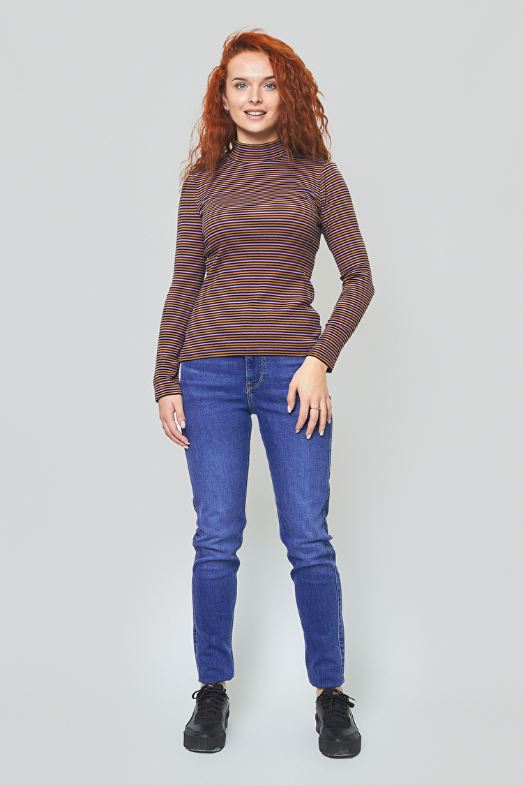 Лонгслив LEE Ribbed LS Striped Tee Slim Fit (L40HRC01) Фиолетовый