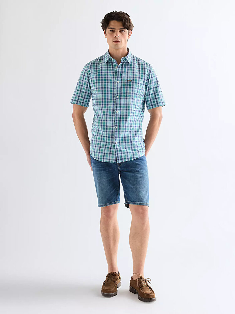 Сорочка Wrangler SS 1 PKT SHIRT Regular Fit (112378053) Блакитний