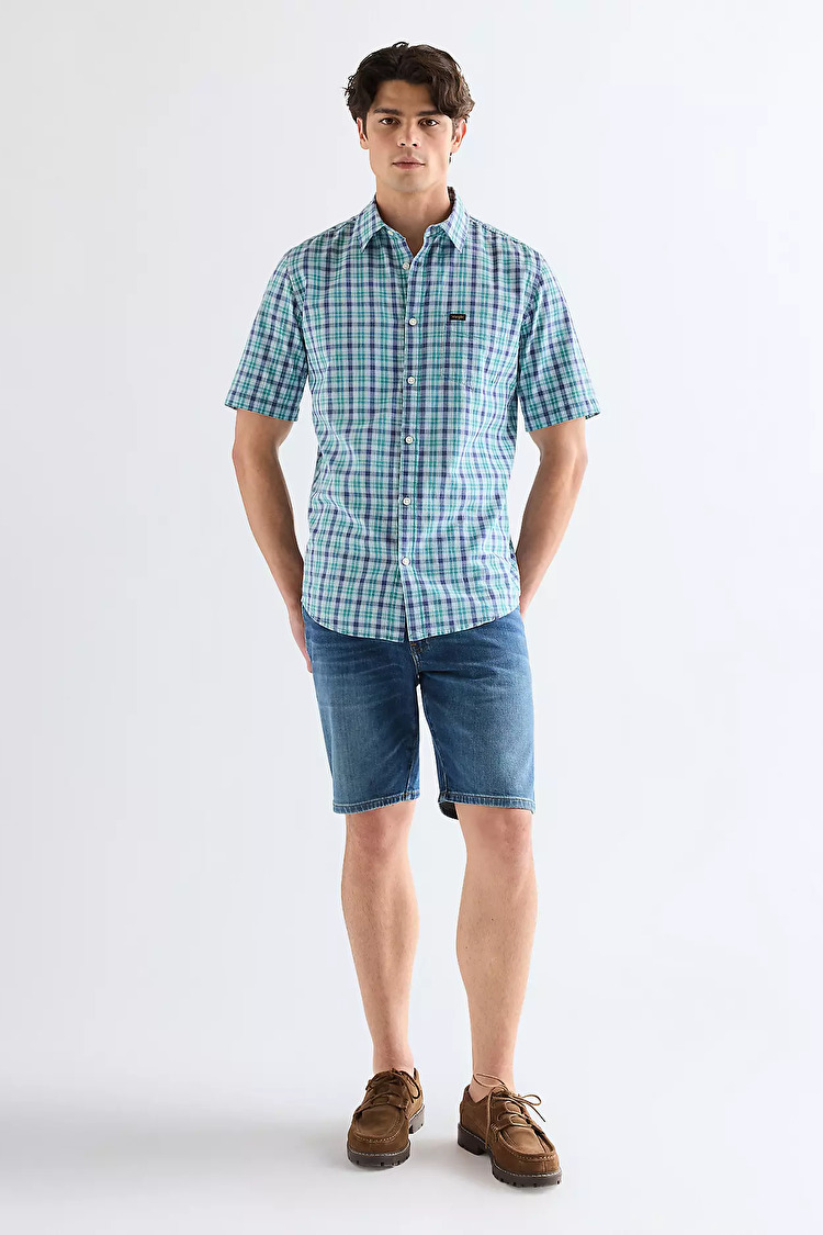 Рубашка Wrangler SS 1 PKT SHIRT Regular Fit (112378053) Голубой