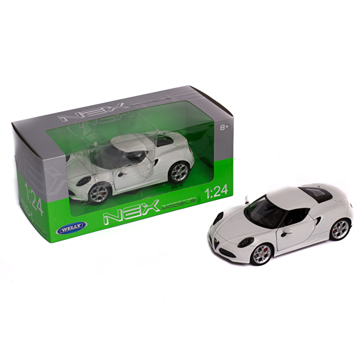 Модель автомобіля: Alfa 4 C Alfa Romeo 1:24 Welly (24048W/WHITE)