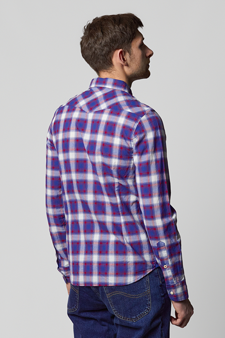 Сорочка LEE Western Shirt Slim Fit (L643GIFE) Синій, червоний