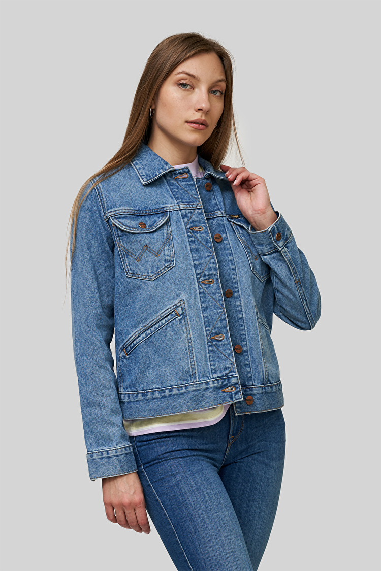 Куртка джинсова Wrangler 124WJ Icons Regular Fit (W4WJUG24L) Блакитний