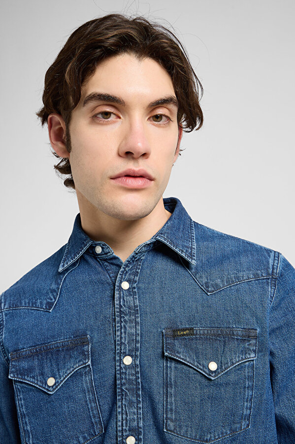Рубашка джинсовая LEE Regular Western Shirt Regular Fit (112370562) Синий