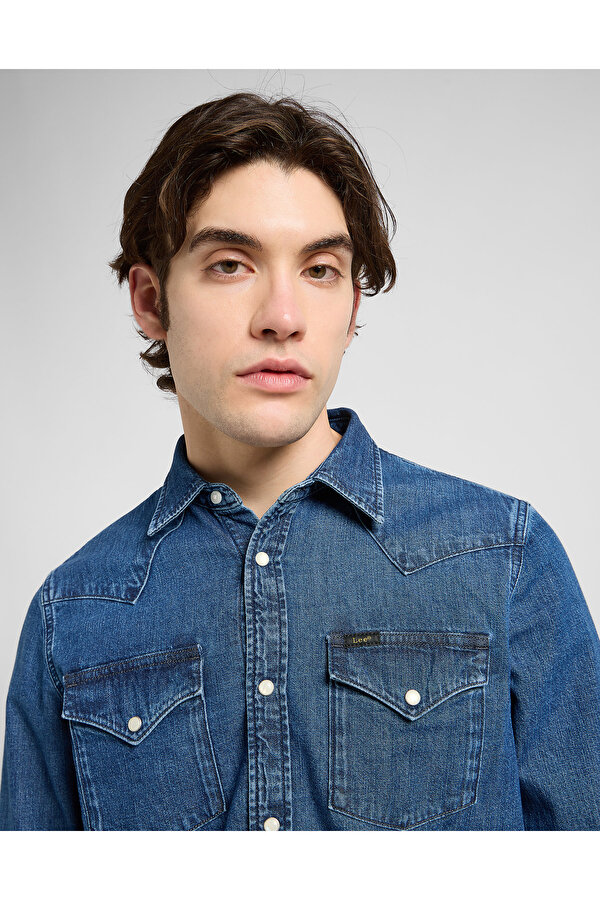 Сорочка джинсова LEE Regular Western Shirt Regular Fit (112370562) Синій