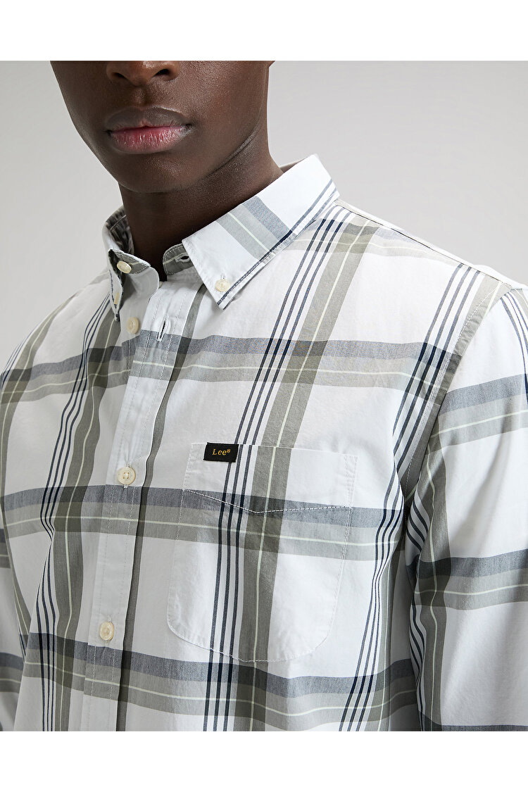 Рубашка LEE Lee Button Down Regular Fit (112376563) Оливковый