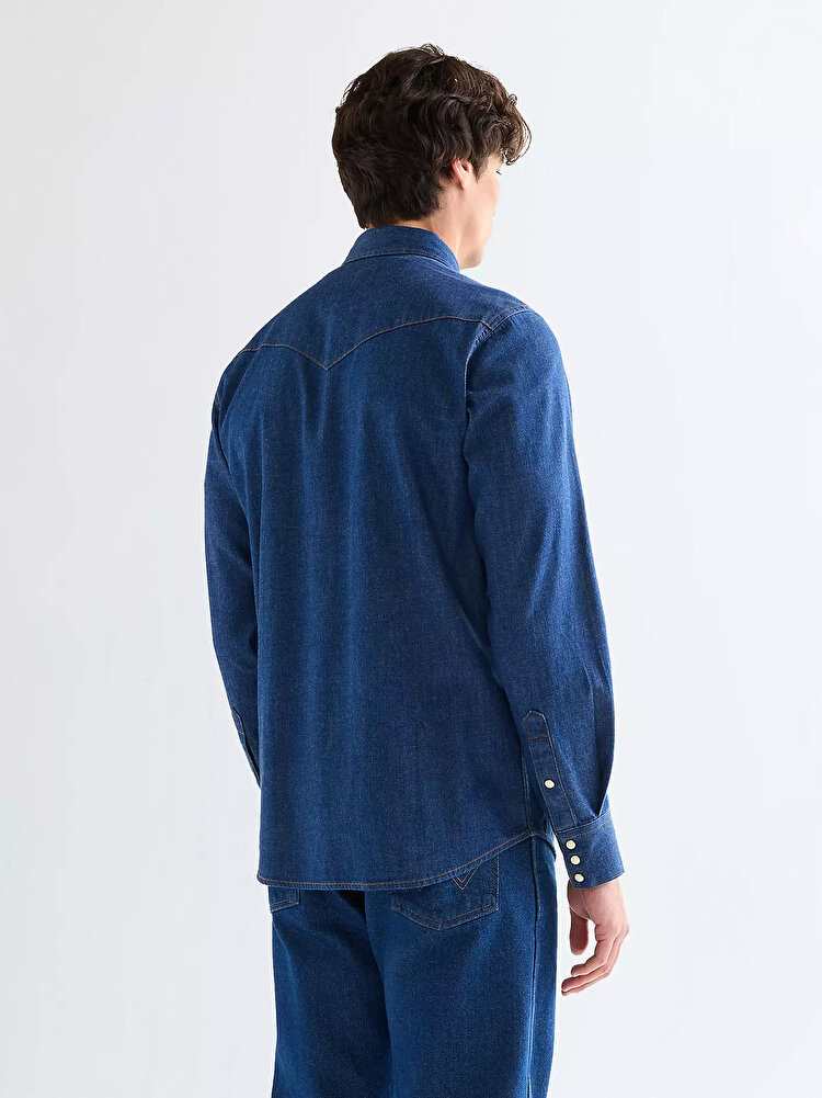 Рубашка Wrangler Western Shirt Regular Fit (112378124) Синий