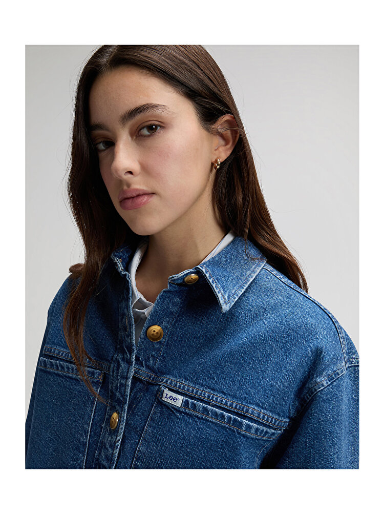 Верхняя рубашка LEE UTILITY OVERSHIRT Relaxed Fit (112377054) Голубой