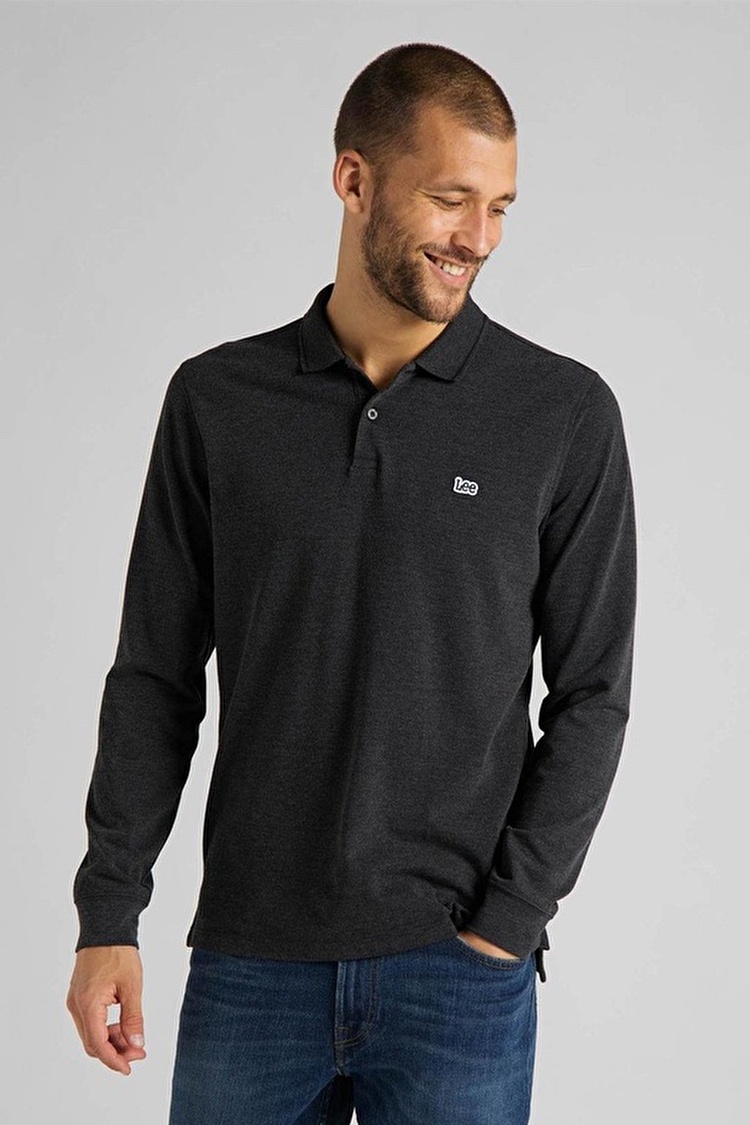 Поло LEE LS Pique Polo Regular Fit (L61VRL06) Темно-серый