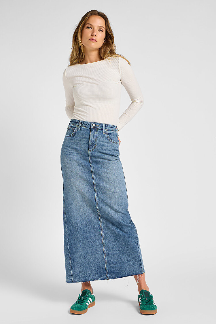 Юбка LEE Back Slit Maxi skirt (112355211) Синий