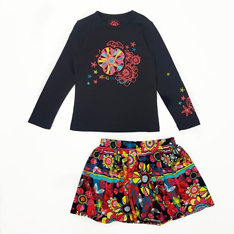 Комплект: Джемпер, спідниця Losan Kids girls (526-8006AD/63_pp) Чорний