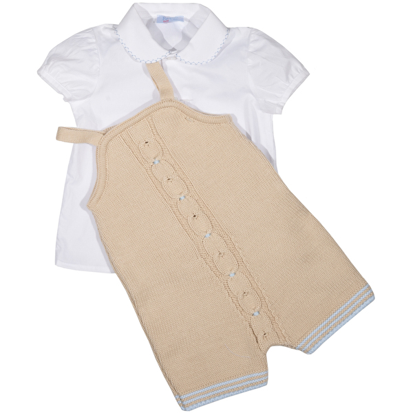 Комплект: Сорочка, комбінезон FOQUE Bebe (5318) Бежевий