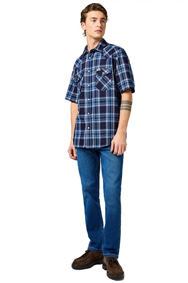 Джинсы Wrangler Larston Slim Fit (112378853) Голубой