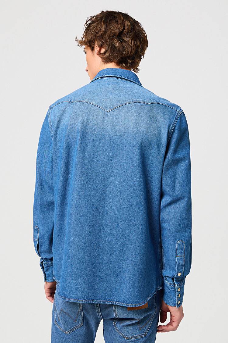 Рубашка джинсовая Wrangler 27MW Regular Fit (112341913) Синий