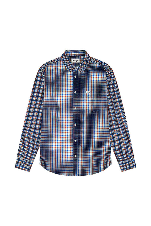 Сорочка Wrangler 1 PKT POPLIN SHIRT Regular Fit (112371403) Синій