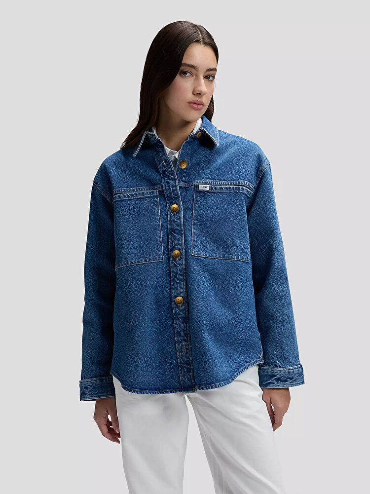Верхняя рубашка LEE UTILITY OVERSHIRT Relaxed Fit (112377054) Голубой