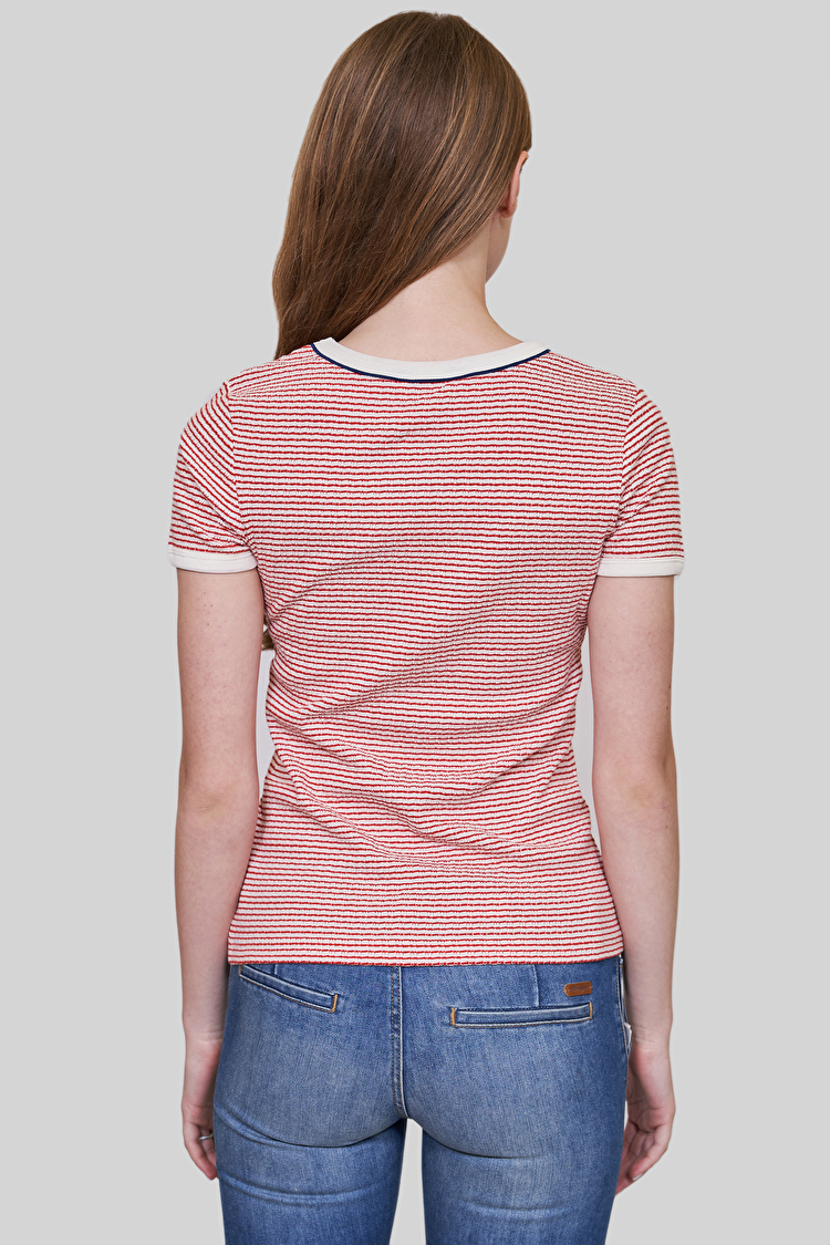 Футболка LEE STRIPED RIBBED TEE Regular Fit (L44SPFNV) Красный