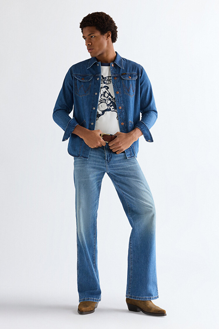 Верхняя рубашка Wrangler WRANGE SHIRT Regular Fit (112377969) Голубой