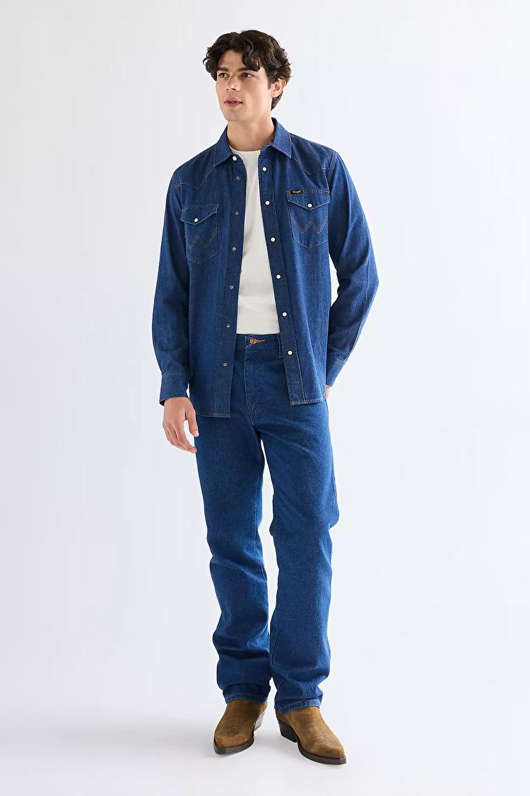 Сорочка Wrangler Western Shirt Regular Fit (112378124) Синій