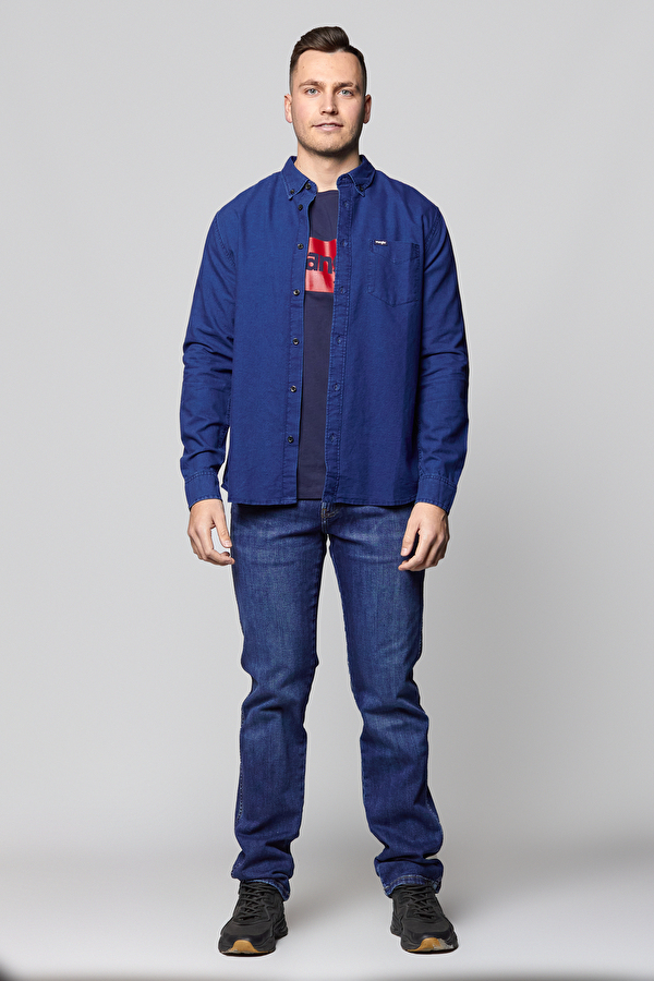 Сорочка джинсова Wrangler LS 1 Pkt Button Down Regular Fit (W5A3BMX8E) Синій