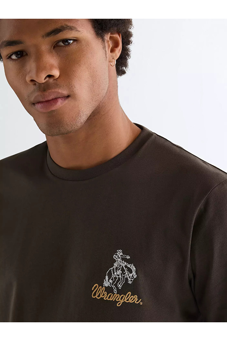 Футболка Wrangler EMBROIDERY TEE Regular Fit (112377991) Коричневый