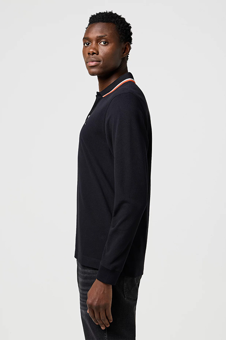 Поло Wrangler LS POLO SHIRT Regular Fit (112371505) Черный