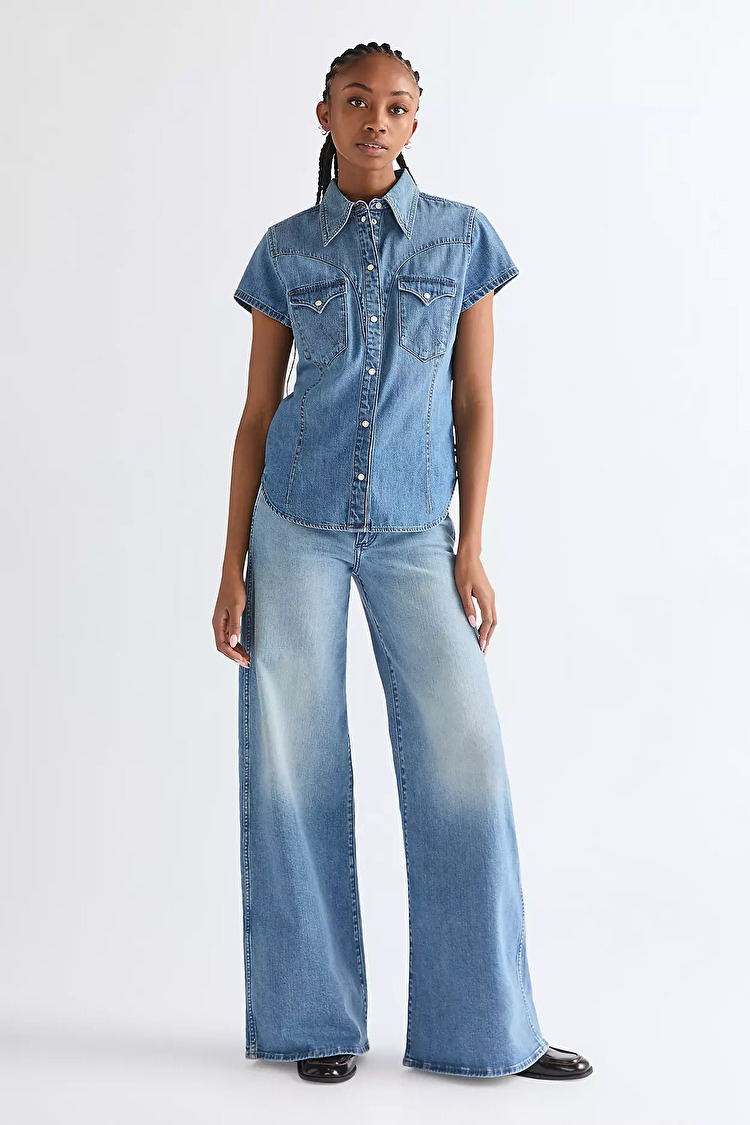 Сорочка Wrangler SS STYLIZED WESTERN Slim Fit (112378113) Блакитний