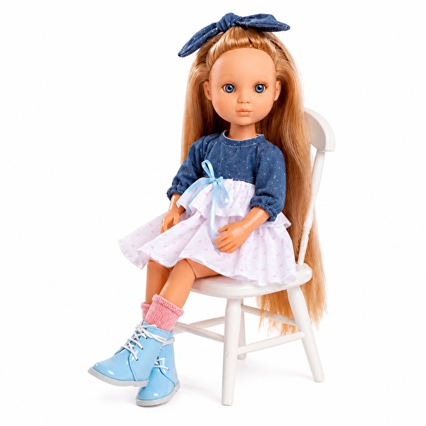 Лялька Eva articulada vestido gris y blanco 35 см BERJUAN (5821)