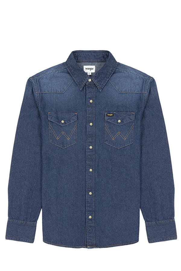 Рубашка джинсовая Wrangler 27MW Regular Fit (112341088) Синий