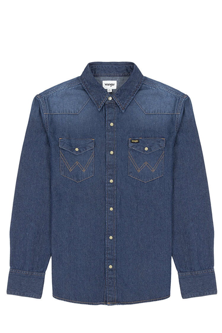 Рубашка джинсовая Wrangler 27MW Regular Fit (112341088) Синий