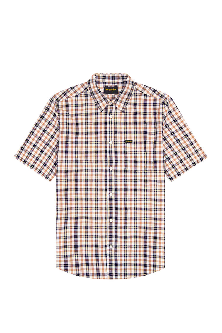 Рубашка Wrangler SS 1 PKT SHIRT Regular Fit (112378048) Коричневый