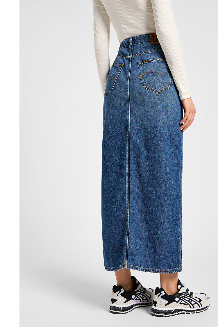 Спідниця LEE Side Slit Maxi Skirt weekend chill (112356725) Голубий