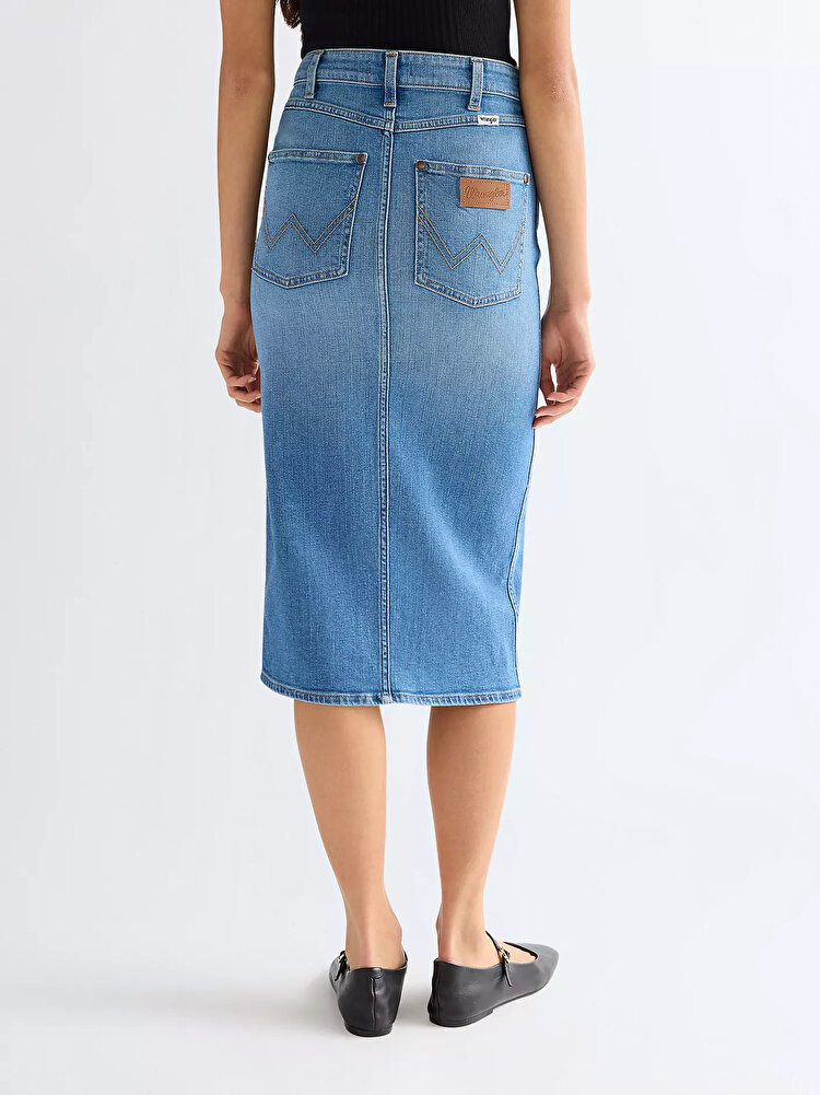 Юбка Wrangler Pencil Skirt Slim Fit (112378225) Голубой