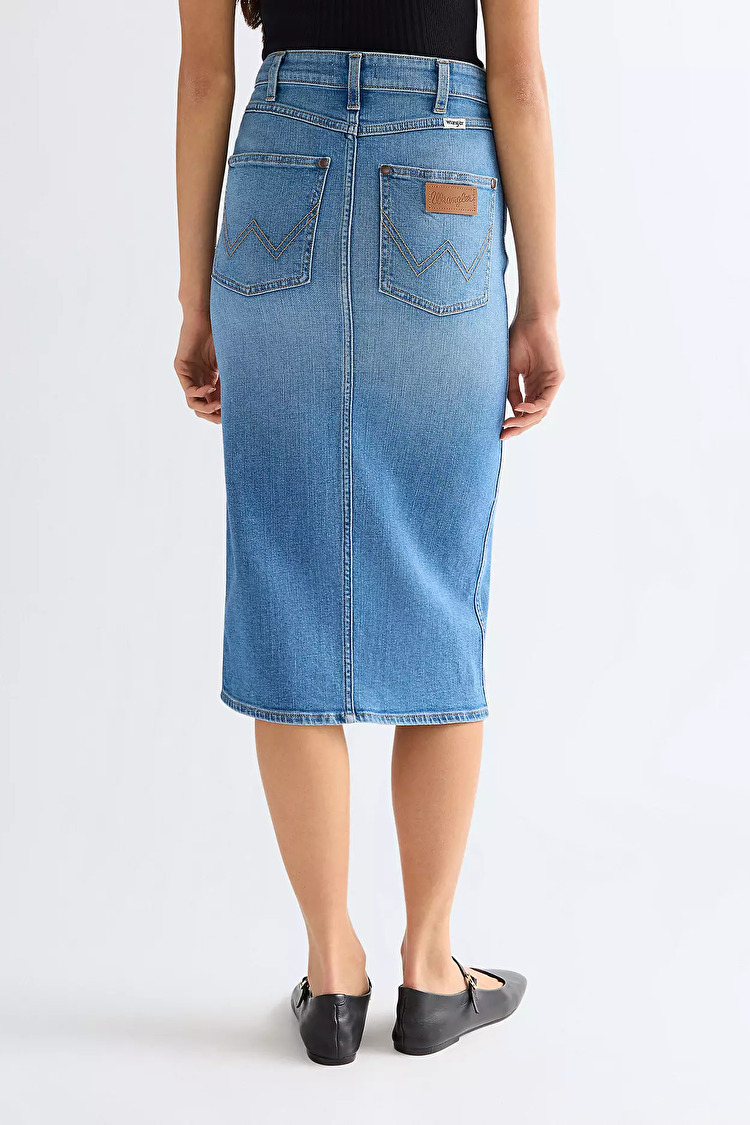 Спідниця Wrangler Pencil Skirt Slim Fit (112378225) Блакитний