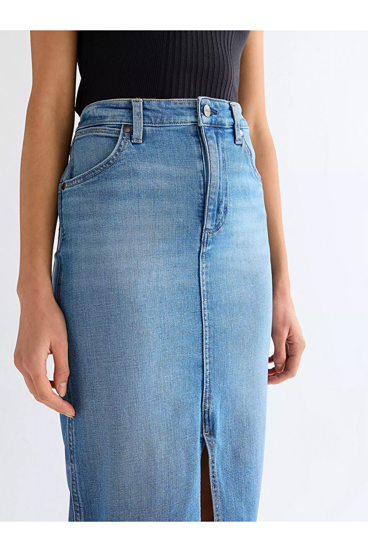 Спідниця Wrangler Pencil Skirt Slim Fit (112378225) Блакитний