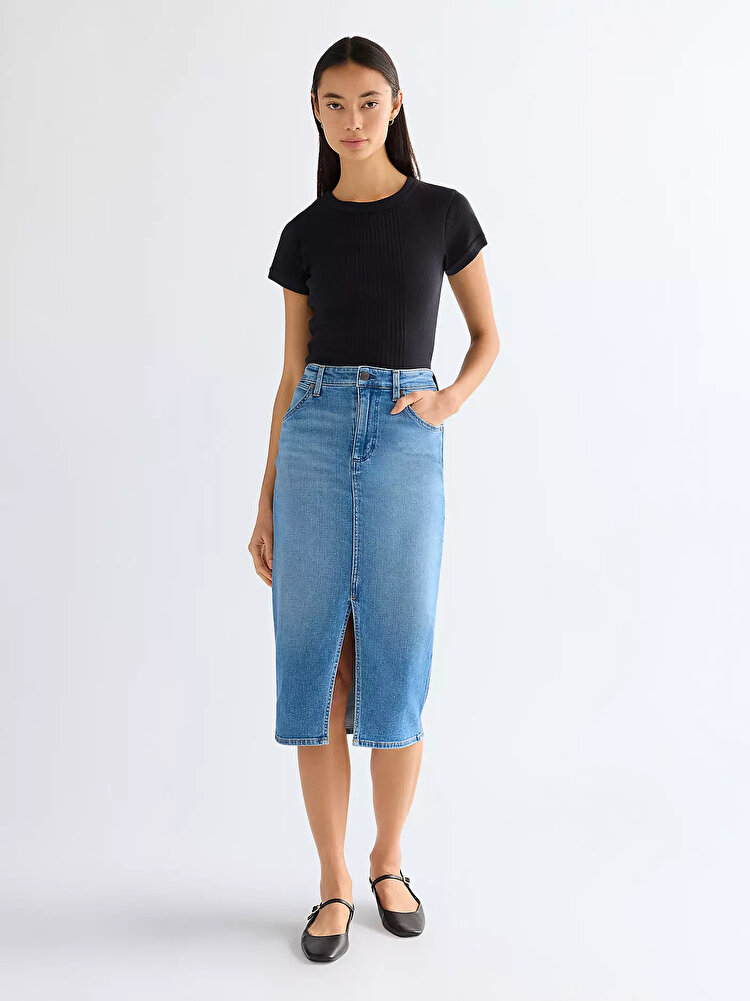 Юбка Wrangler Pencil Skirt Slim Fit (112378225) Голубой