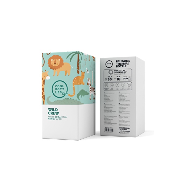 Термопляшка дитяча з силіконовим носиком COOL BOTTLES Wild crew 350 мл. (0417V)