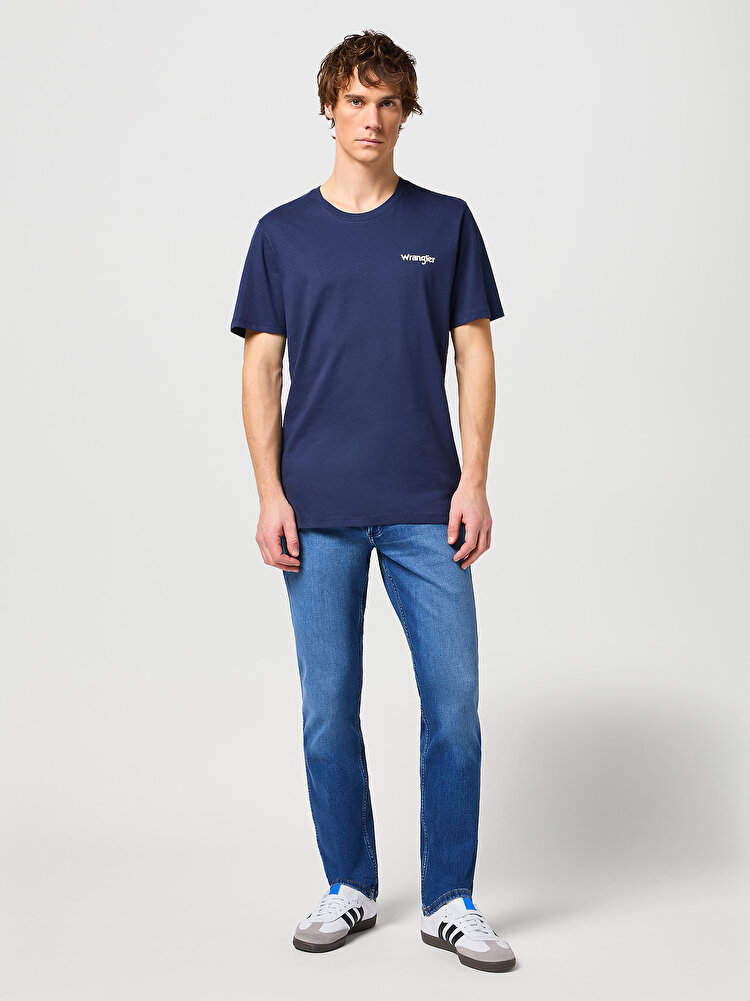 Набір футболок твін-пак Wrangler 2PACK SIGN OFF TEE Regular Fit (112321593-W7BZFQXW4) Синій, білий