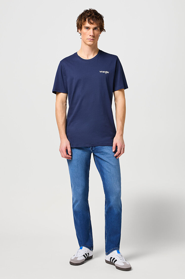 Набір футболок твін-пак Wrangler 2PACK SIGN OFF TEE Regular Fit (112321593-W7BZFQXW4) Синій, білий