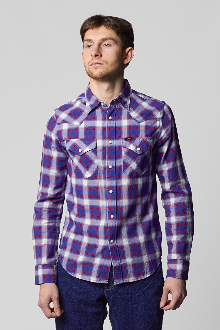 Сорочка LEE Western Shirt Slim Fit (L643GIFE) Синій, червоний