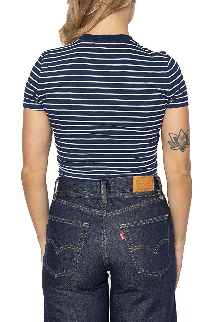 Футболка LEE Cropped Ombre Indigo Stripe (112363477) Синий