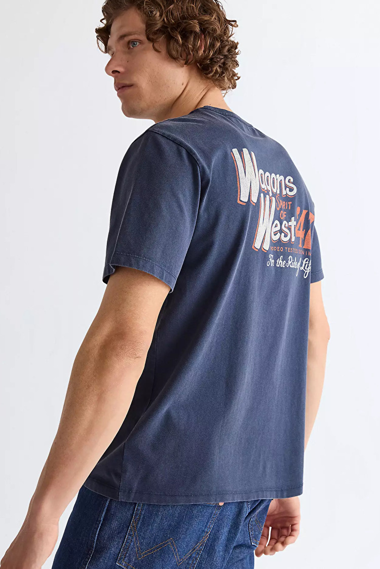 Футболка Wrangler Graphic Tee Relaxed Fit (112377995) Голубой