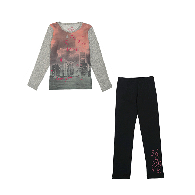 Костюм: Туника с леггинсами Losan Kids girls (526-8042AD/66) Темно-серый