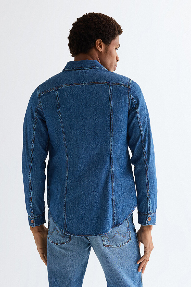 Верхняя рубашка Wrangler WRANGE SHIRT Regular Fit (112377969) Голубой