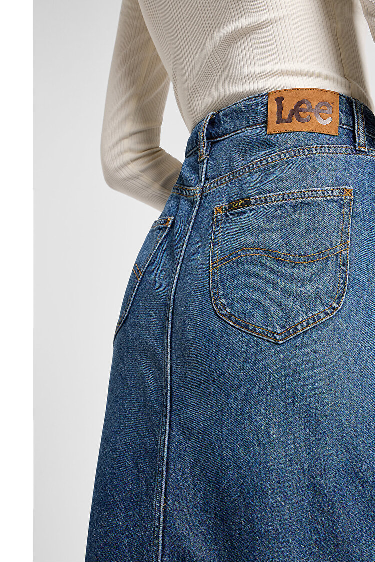 Спідниця LEE Side Slit Maxi Skirt weekend chill (112356725) Голубий