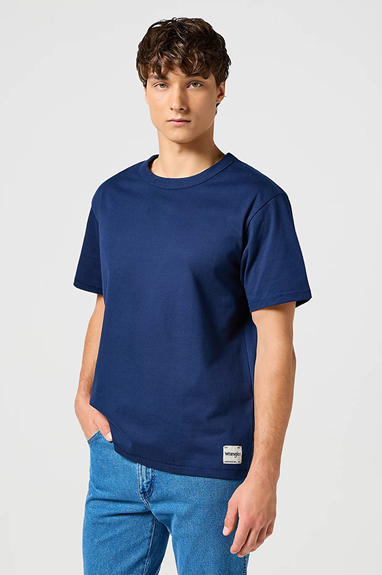 Футболка Wrangler SS SOLID TEE Relaxed Fit (112357358) Синій