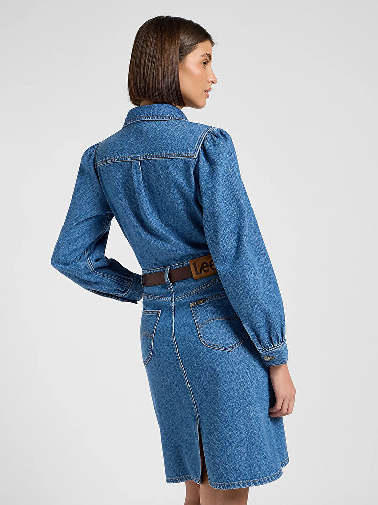 Платье LEE LONG SLEEVE DRESS Regular Fit (112370996) Голубой