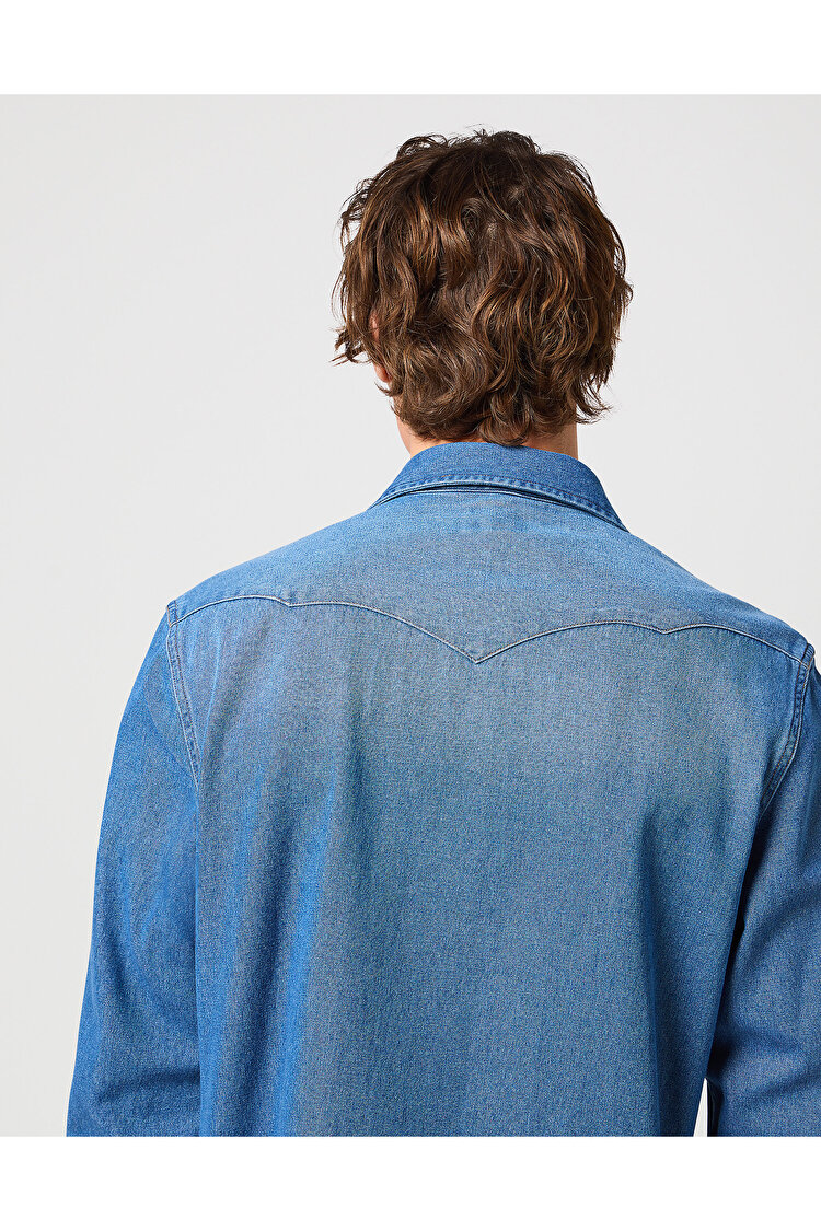 Рубашка джинсовая Wrangler 27MW Regular Fit (112341913) Синий