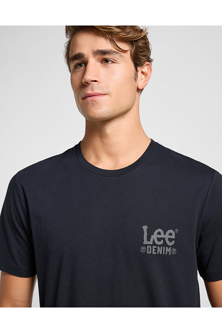 Футболка LEE Subtle Logo Tee Unionall Black (112365455) Синий